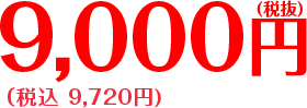 9,000円 税込 (税込 9,720円）
