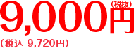 9,000円 税込 (税込 9,720円）